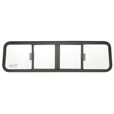 CRL BRW1850 Duo-Vent Four Panel Big Rig Slider with Clear Glass for 1970-1998 Ford Conventional Cabs